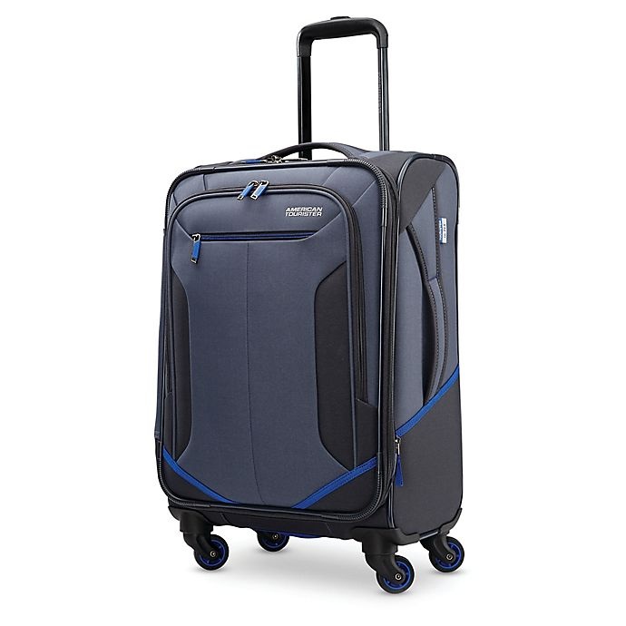 slide 1 of 8, American Tourister Rematch Spinner Carry On Luggage - Blue/Black, 20 in