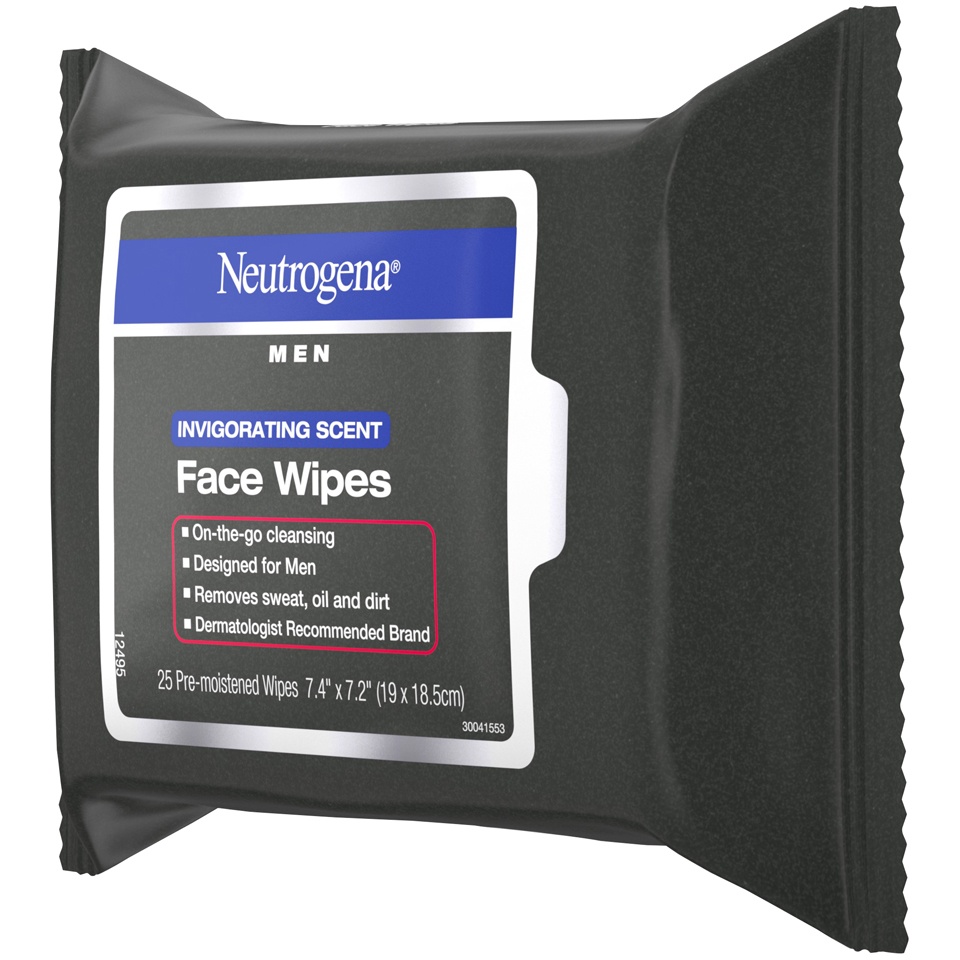 slide 3 of 6, Neutrogena Men Invigorating Scent Face Wipes, 25 ct