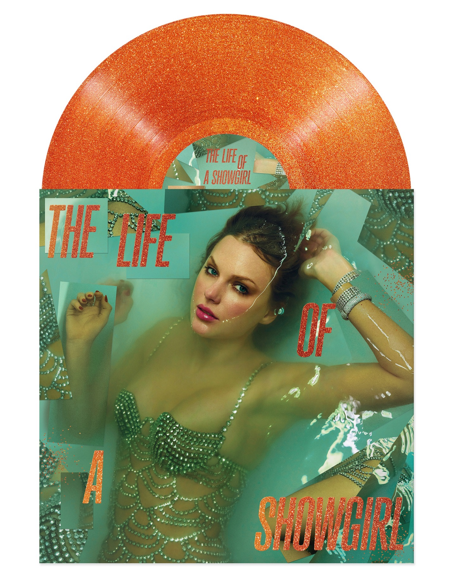 slide 2 of 3, Taylor Swift- The Life of a Showgirl [Sweat and Vanilla Perfume Portofino Orange Glitter Vinyl] - Explicit, 1 ct
