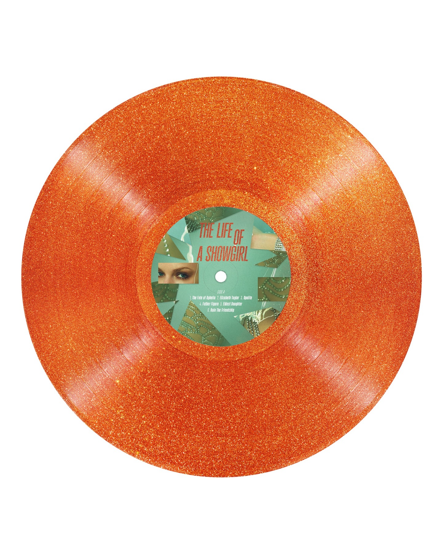 slide 3 of 3, Taylor Swift- The Life of a Showgirl [Sweat and Vanilla Perfume Portofino Orange Glitter Vinyl] - Explicit, 1 ct