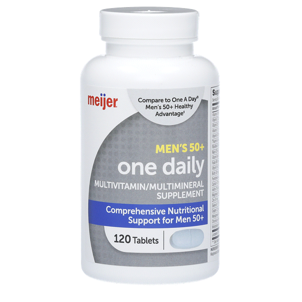 slide 1 of 1, Meijer Mens 50+ One Daily Multivitamin, 120 ct