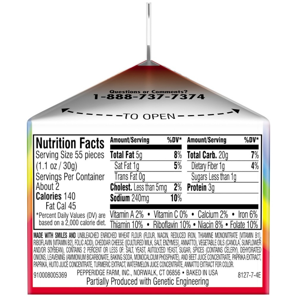 slide 4 of 6, Goldfish Pepperidge Farm Goldfish Colors Cheddar Crackers - 2oz Carton, 2 oz