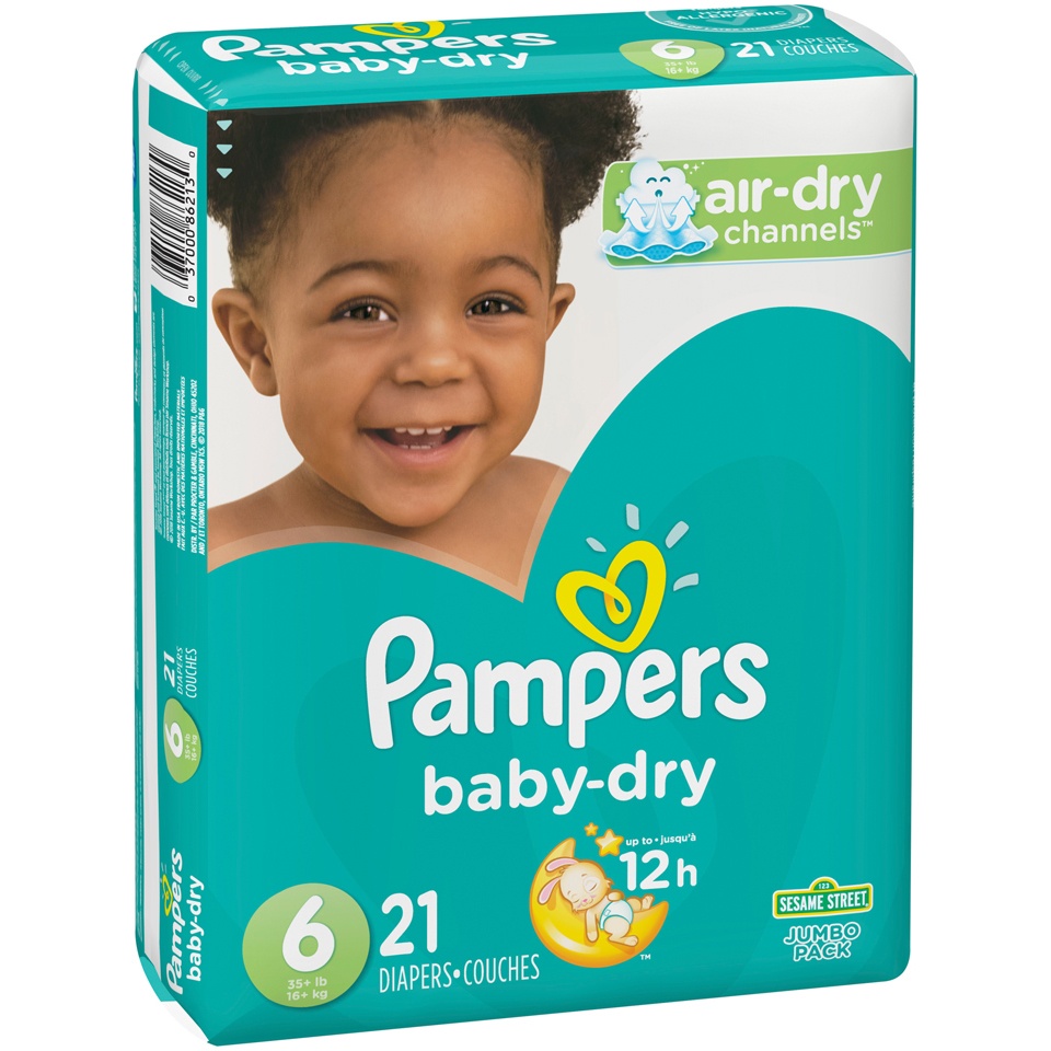 slide 2 of 3, Pampers Baby Dry Jumbo Size 6 Diapers, 21 ct