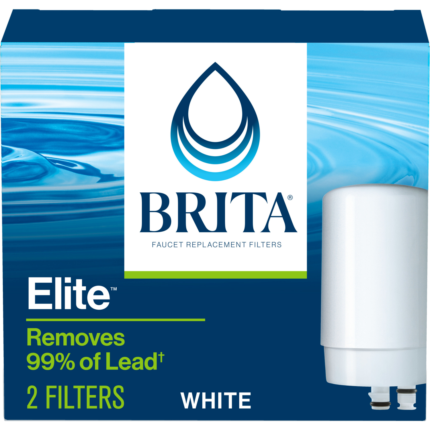 slide 1 of 7, Brita Tap Water Filter, Water Filtration System Replacement Filters For Faucets, Reduces Lead, BPA Free - White, 2 Count, 2 ct