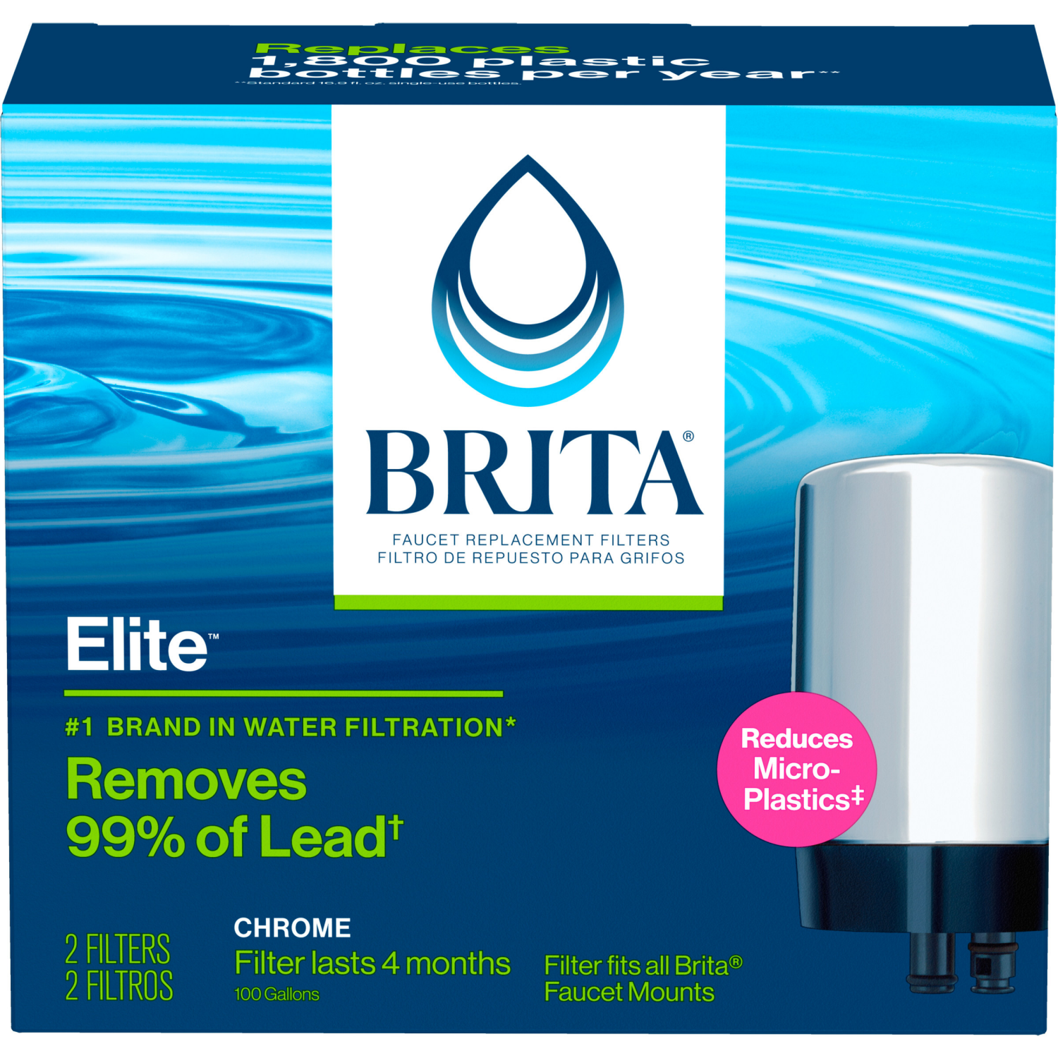slide 6 of 8, Brita Faucet Replacement Filter 2 ea, 2 ct