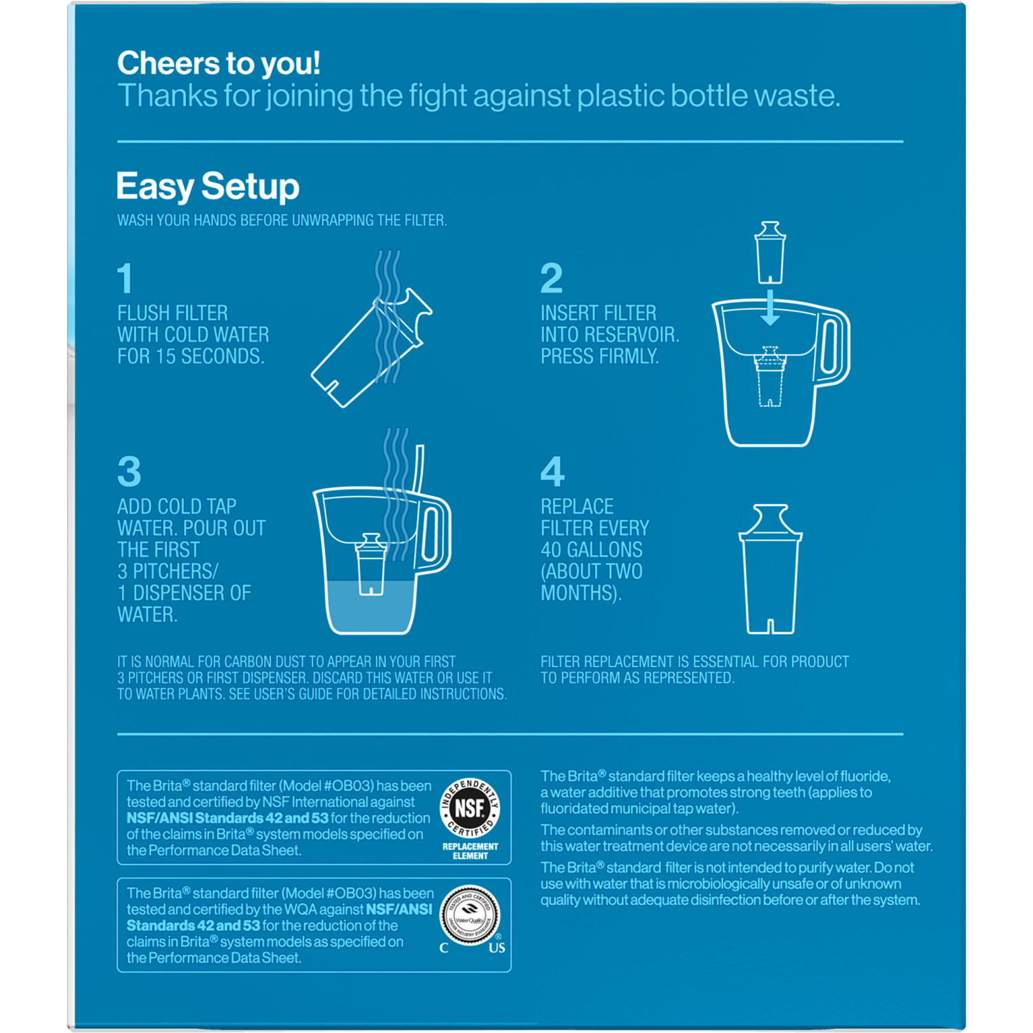 slide 3 of 8, Brita Standard Replacement Water Filter, 6 ct