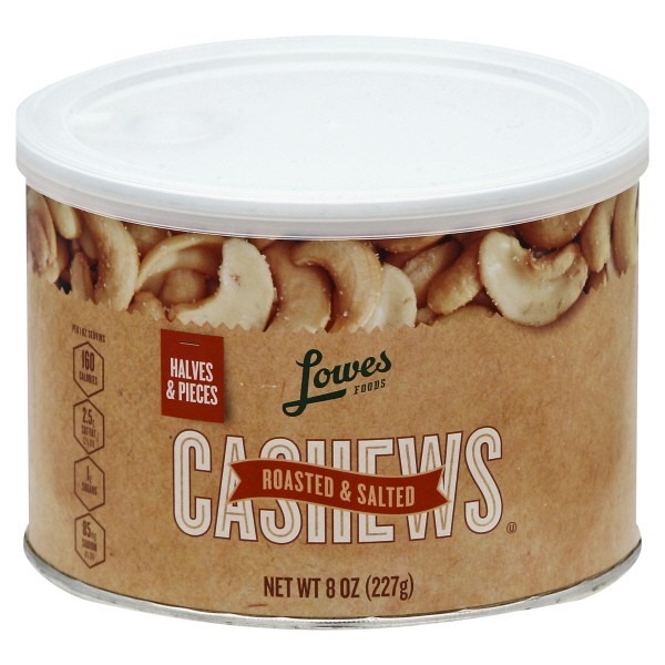 slide 1 of 1, Lowes Foods Cashew Halve Pieces, 8 oz