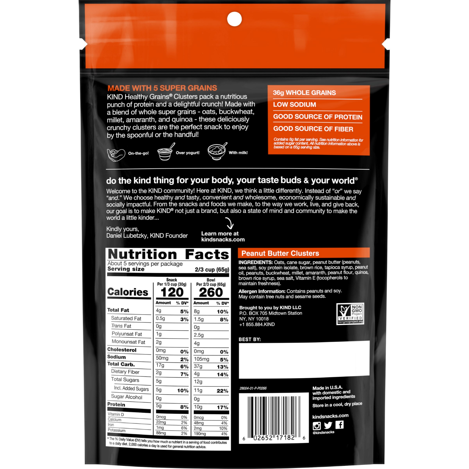 slide 2 of 4, KIND Healthy Grains Peanut Butter Granola Clusters, 11 oz