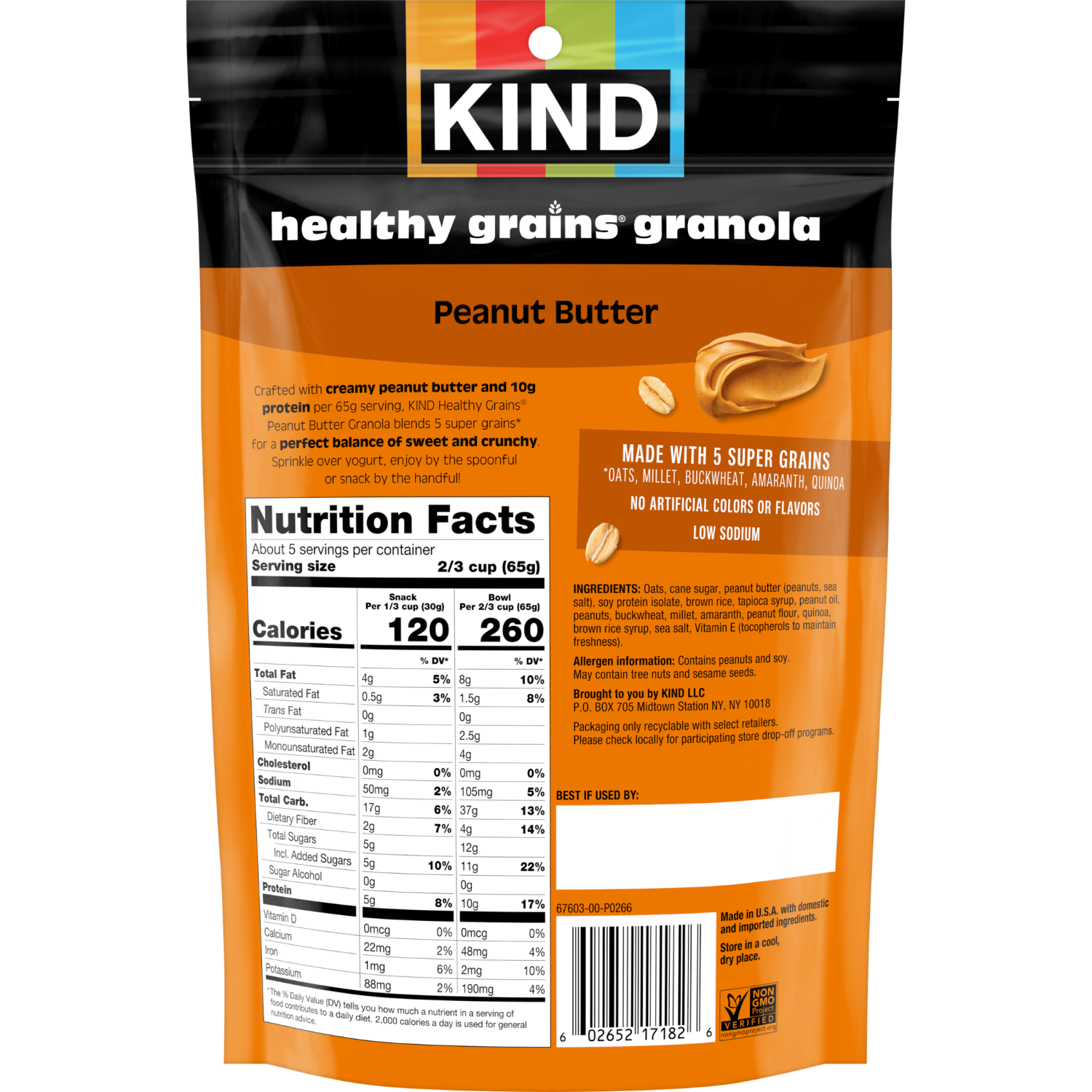 slide 2 of 6, KIND Healthy Grains Peanut Butter Granola Clusters, 11 oz