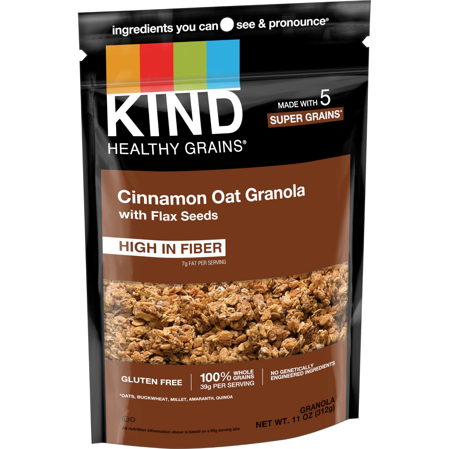 slide 3 of 5, KIND Healthy Grains Cinnamon Oat with Flax Seeds Granola Clusters, 11 oz