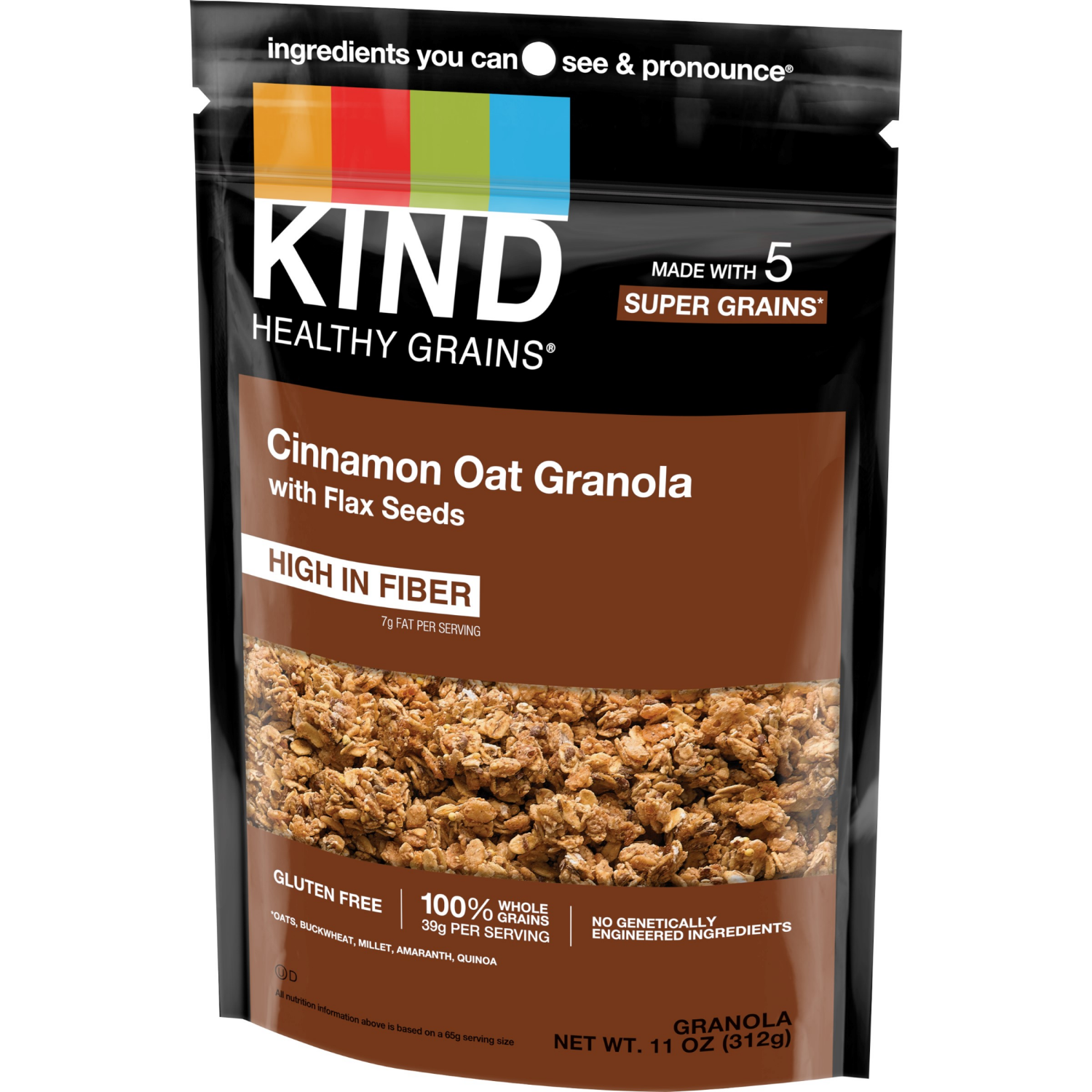 slide 4 of 5, KIND Healthy Grains Cinnamon Oat with Flax Seeds Granola Clusters, 11 oz