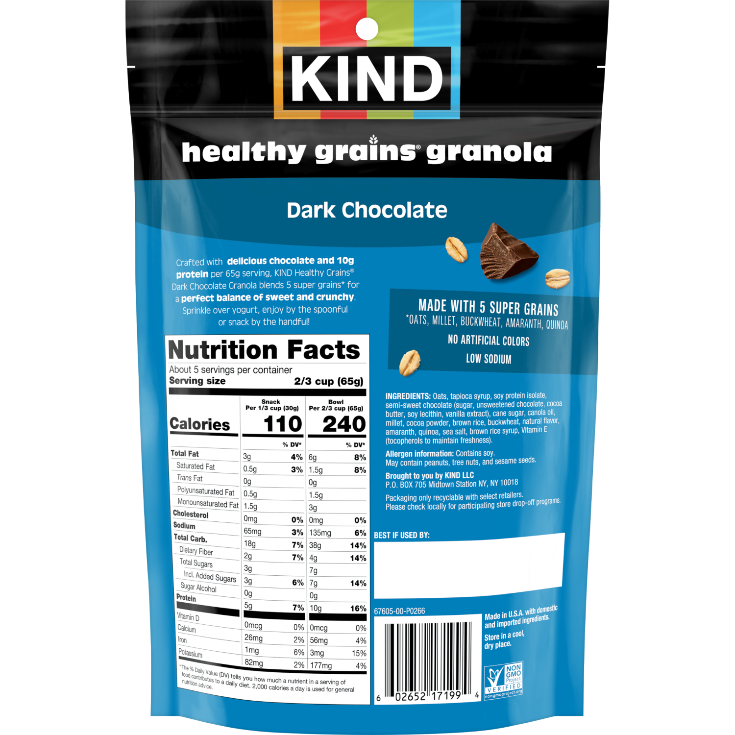 slide 2 of 6, KIND Healthy Grains Dark Chocolate Clusters Granola 11 oz, 11 oz