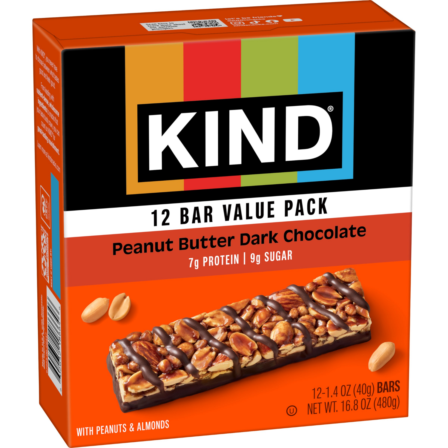 slide 5 of 6, Kind Pnut Btr Dark Choc Bars, 12 ct