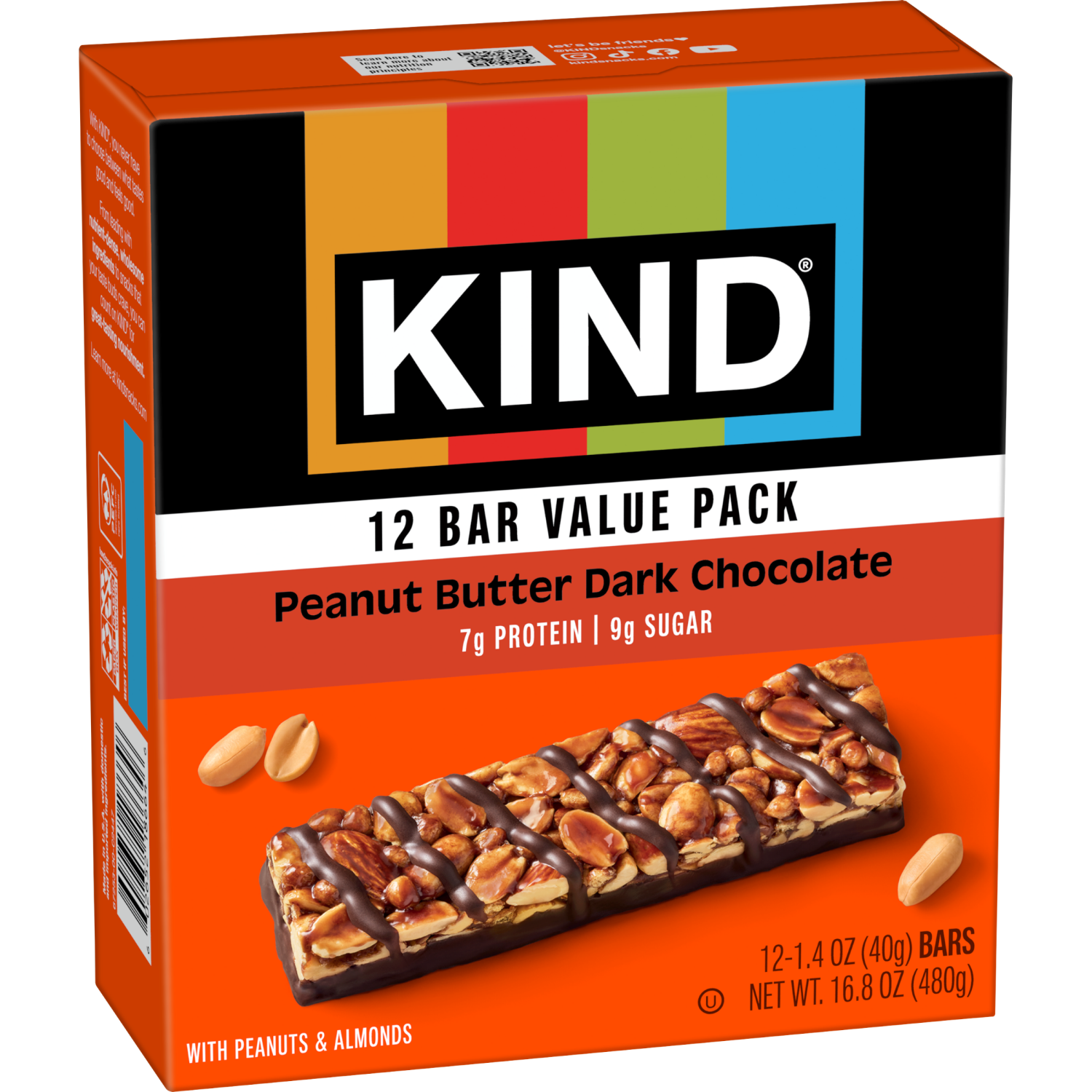 slide 5 of 6, Kind Pnut Btr Dark Choc Bars, 12 ct