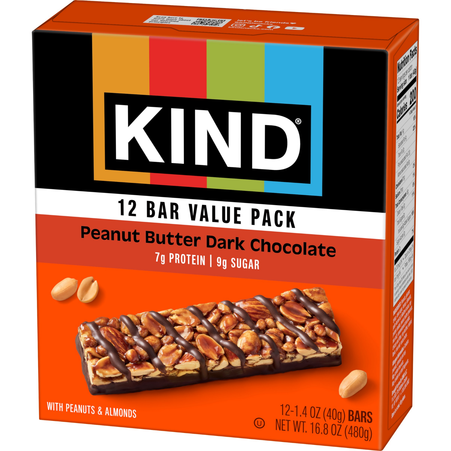 slide 6 of 6, Kind Pnut Btr Dark Choc Bars, 12 ct