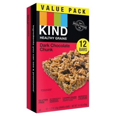 slide 1 of 1, KIND Dark Chocolate Chunk Healthy Grains Bar, 12 ct; 1.2 oz