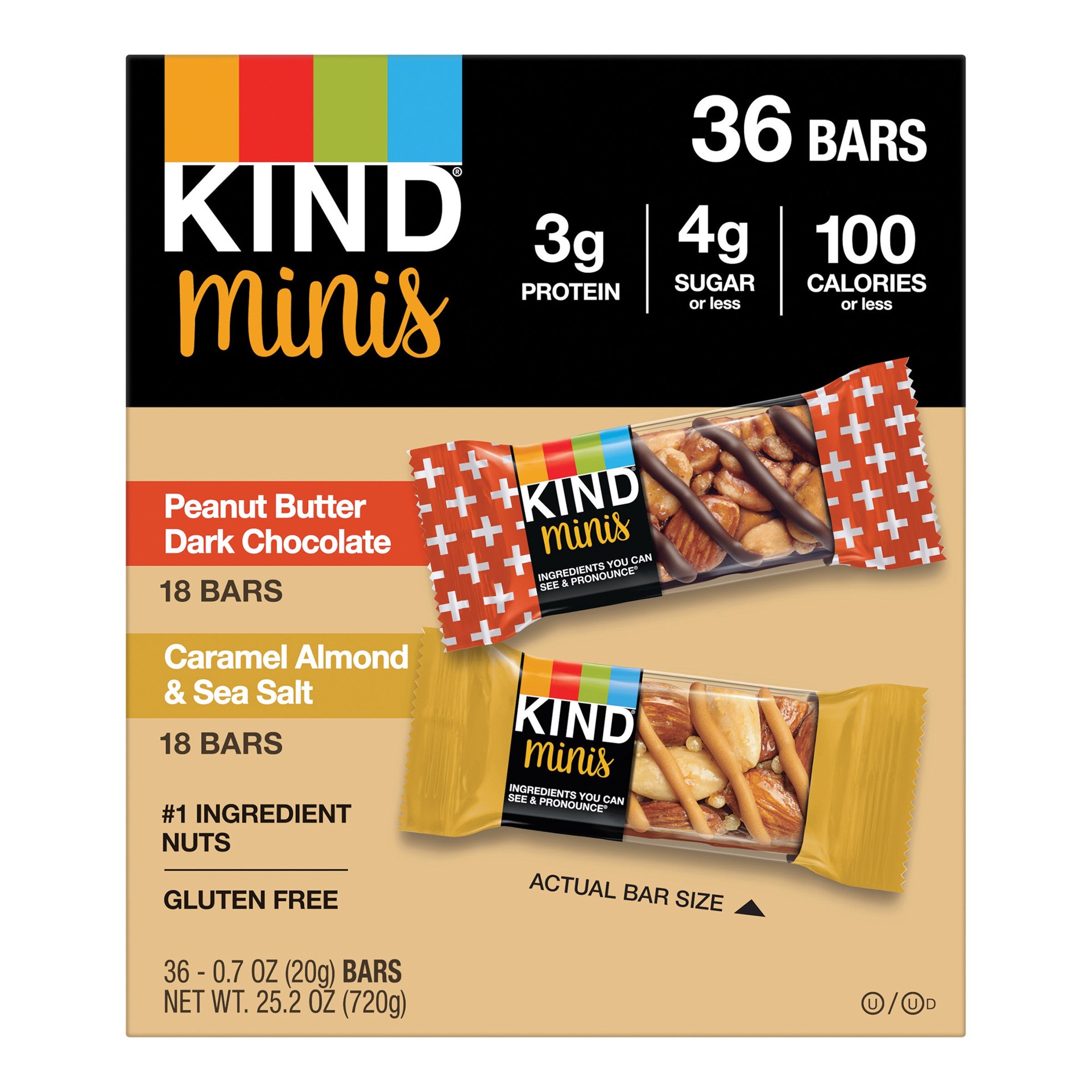 slide 1 of 1, Kind Mini Bars, Variety Pack, 0.7 oz, 36 count, 