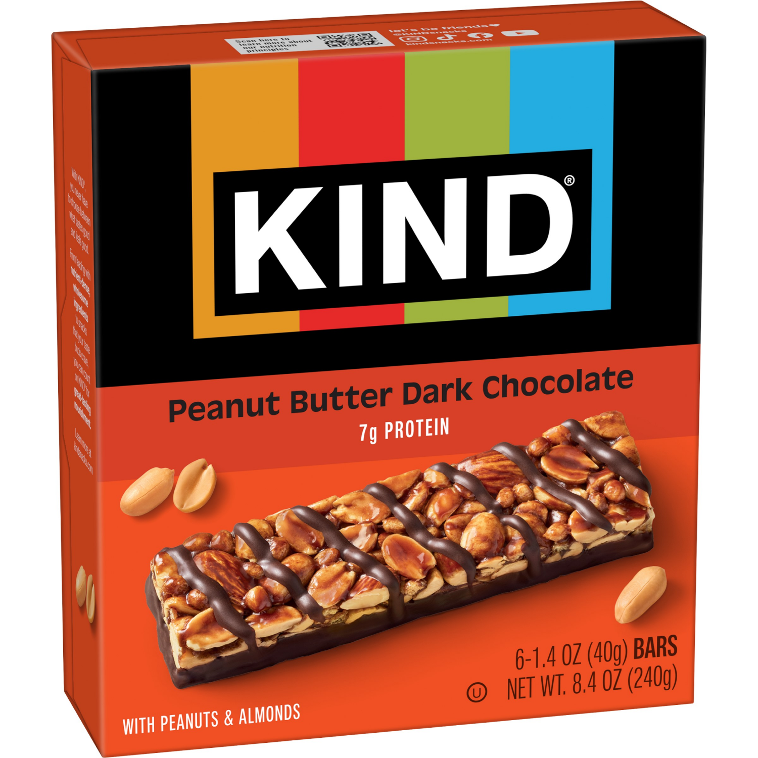 slide 5 of 6, KIND Healthy Snack Bar, Peanut Butter Dark Chocolate, 7g Protein, Gluten Free Bars, 1.4 OZ, (6 Ct), 6 ct