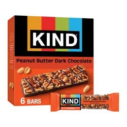 KIND Healthy Snack Bar, Peanut Butter Dark Chocolate, 7g Protein, Gluten Free Bars, 1.4 OZ, (6 Ct)