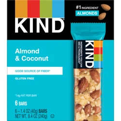 KIND Almond & Coconut Bars, Low Glycemic Index, Gluten Free Bars, 1.4 OZ Bars (6 Count)
