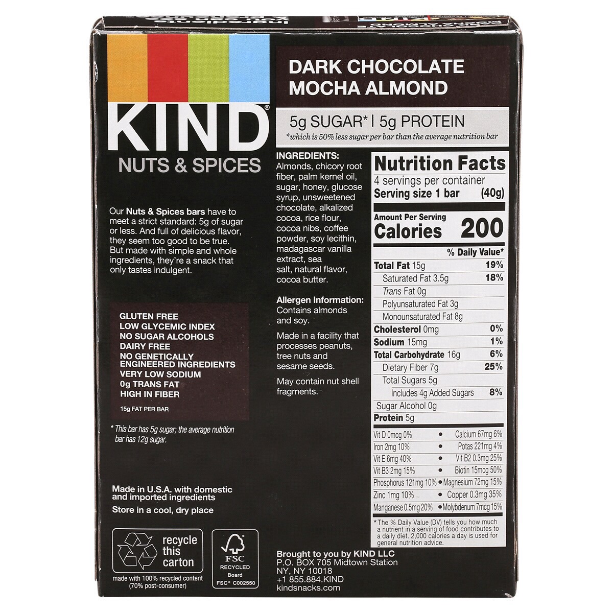 slide 5 of 5, Kind Bars Dark Choc Mocha Almond 6Ct, 6 ct