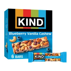 KIND Healthy Snack Bar, Blueberry Vanilla Cashew, 5g Protein, Gluten Free Bars, 1.4 OZ, (6 Count)