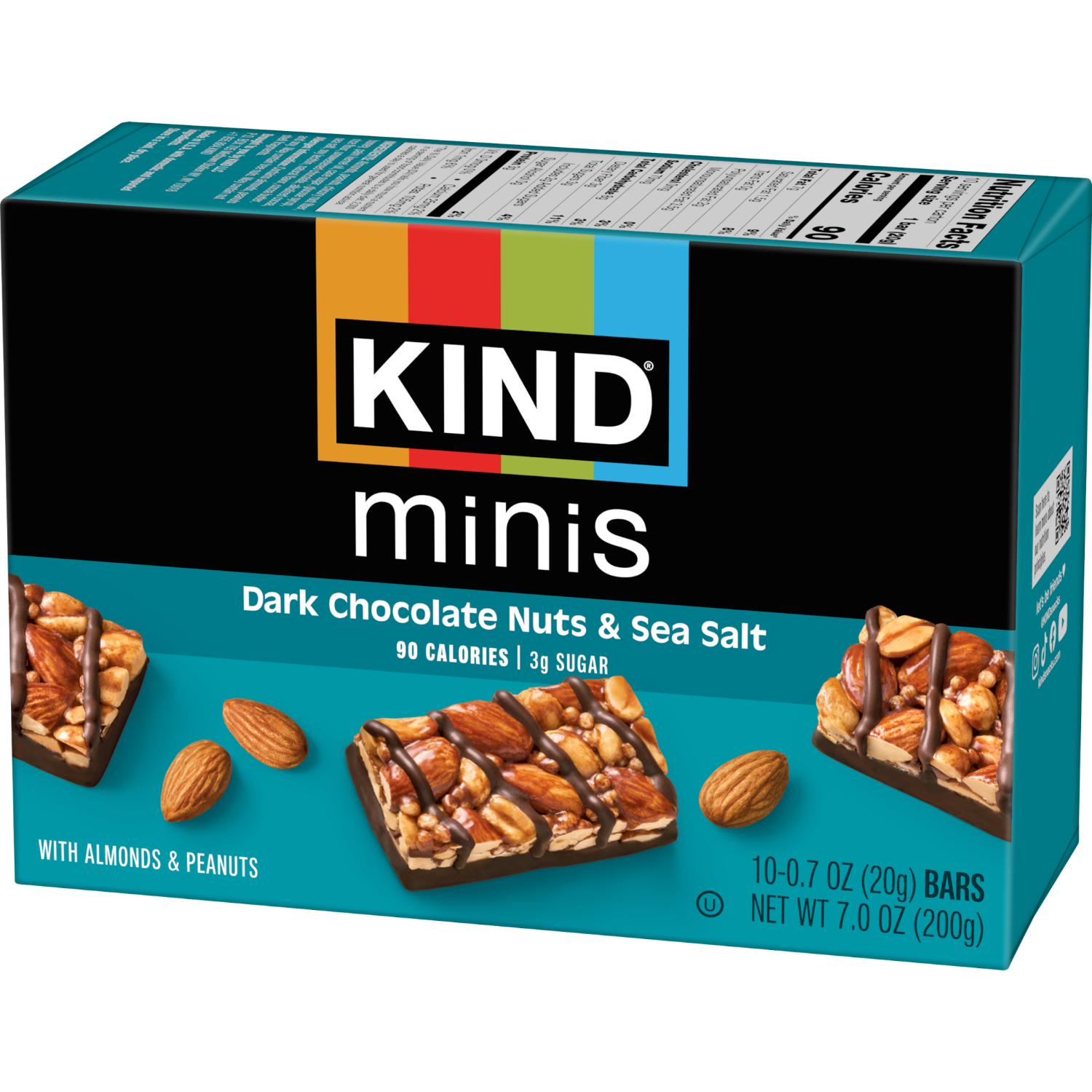 slide 7 of 8, KIND Minis Healthy Snack Bar, Dark Chocolate Nuts and Sea Salt, Gluten Free Bars, 0.7 OZ, (10 Count), 10 ct