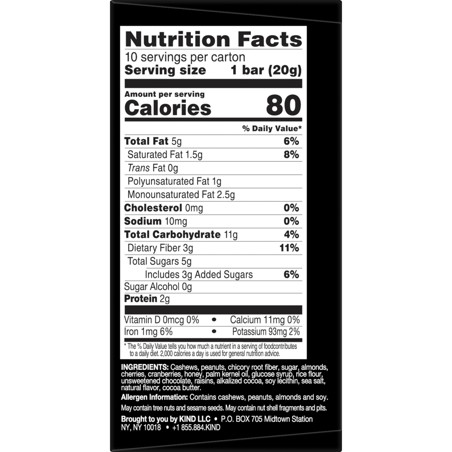 slide 4 of 8, KIND Minis Healthy Snack Bar, Dark Chocolate Cherry Cashew, Low Glycemic Index, Gluten Free Bars, 0.7 OZ, (10 Count), 10 ct