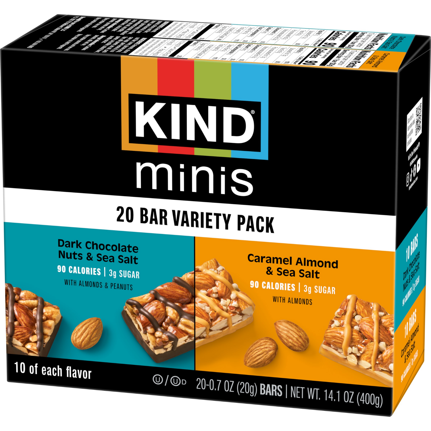 slide 6 of 7, KIND Minis Dark Chocolate Nuts & Sea Salt Bars, 20 ct