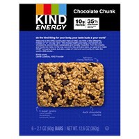 slide 18 of 21, KIND Energy Chocolate Chunk, 10g Protein, Energy Bars, 2.1 OZ, (6 Count), 6 ct; 2.1 oz