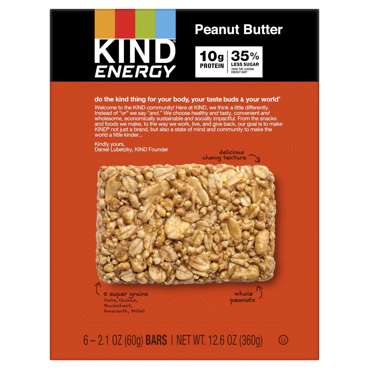 slide 18 of 21, KIND Energy Peanut Butter, 10g Protein, Gluten Free Energy Bars, 2.1 OZ, (6 Count), 0.8 lb