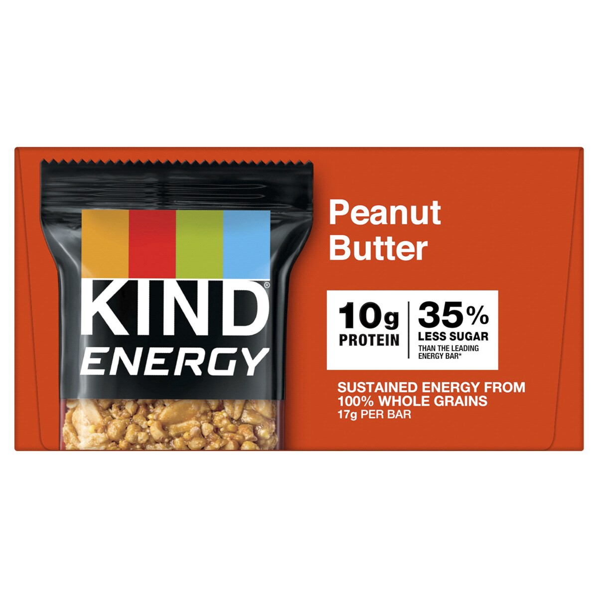 slide 5 of 21, KIND Energy Peanut Butter, 10g Protein, Gluten Free Energy Bars, 2.1 OZ, (6 Count), 0.8 lb