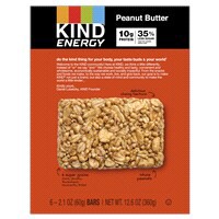 slide 21 of 21, KIND Energy Peanut Butter, 10g Protein, Gluten Free Energy Bars, 2.1 OZ, (6 Count), 0.8 lb