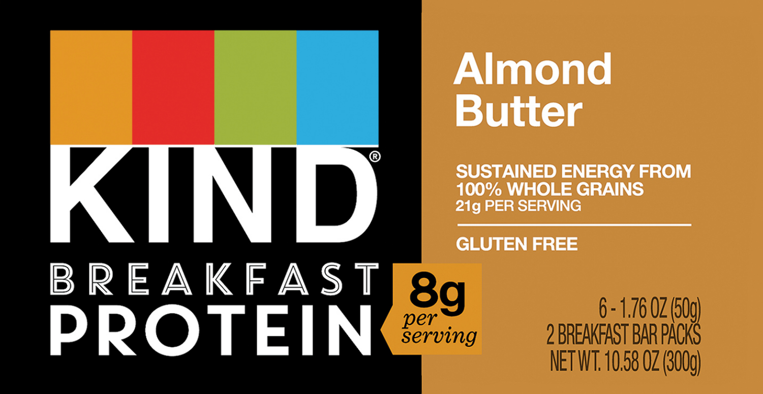 slide 5 of 8, KIND Breakfast, Healthy Snack Bar, Almond Butter, Gluten Free Breakfast Bars, 8g Protein, 1.76 OZ Packs (6 Count), 6 ct