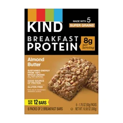 KIND Breakfast, Healthy Snack Bar, Almond Butter, Gluten Free Breakfast Bars, 8g Protein, 1.76 OZ Packs (6 Count)