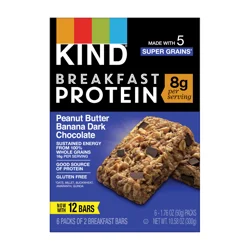 KIND Breakfast Protein Bars, Peanut Butter Banana Dark Chocolate, 1.76 Ounces, 12 Count