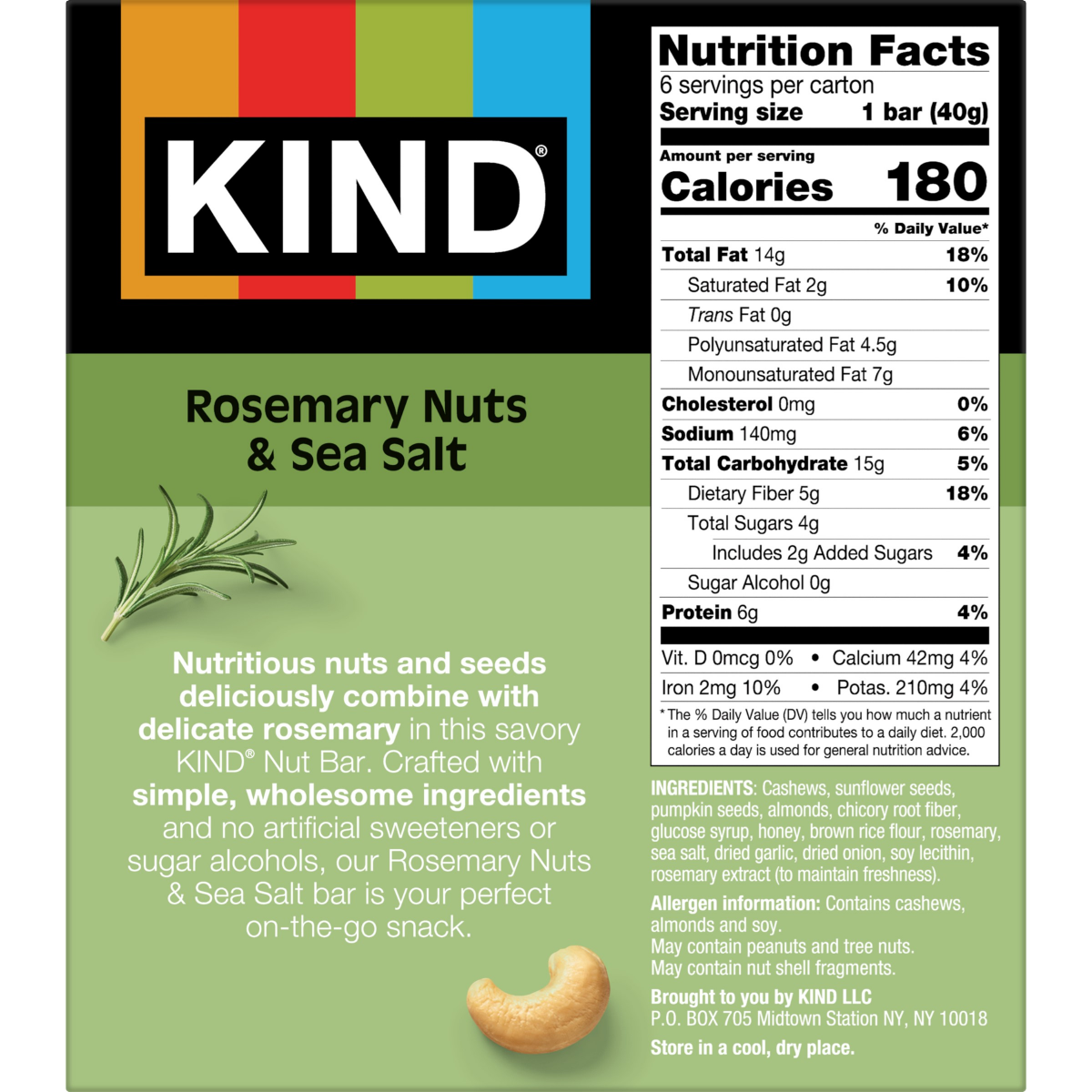 slide 3 of 7, KIND Savory Rosemary Nuts & Sea Salt, 6 ct