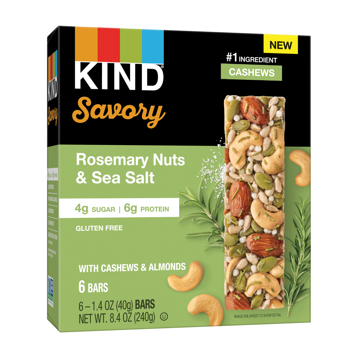 slide 1 of 7, KIND Savory Rosemary Nuts & Sea Salt, 6 ct