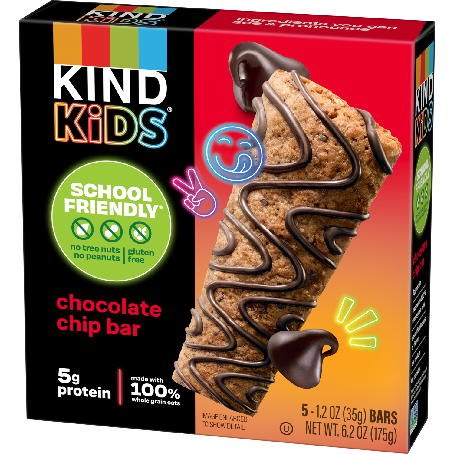 slide 6 of 6, Kind Kids Chocolate Chip Bar, 6.2 Oz Box (5 Bars), 5 ct; 1.2 oz