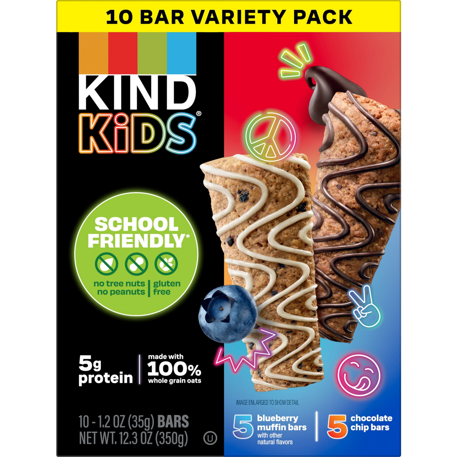 slide 1 of 7, Kind Kids Snack Bars Variety Pack, 12.3 Oz Box (10 Bars), 10 ct