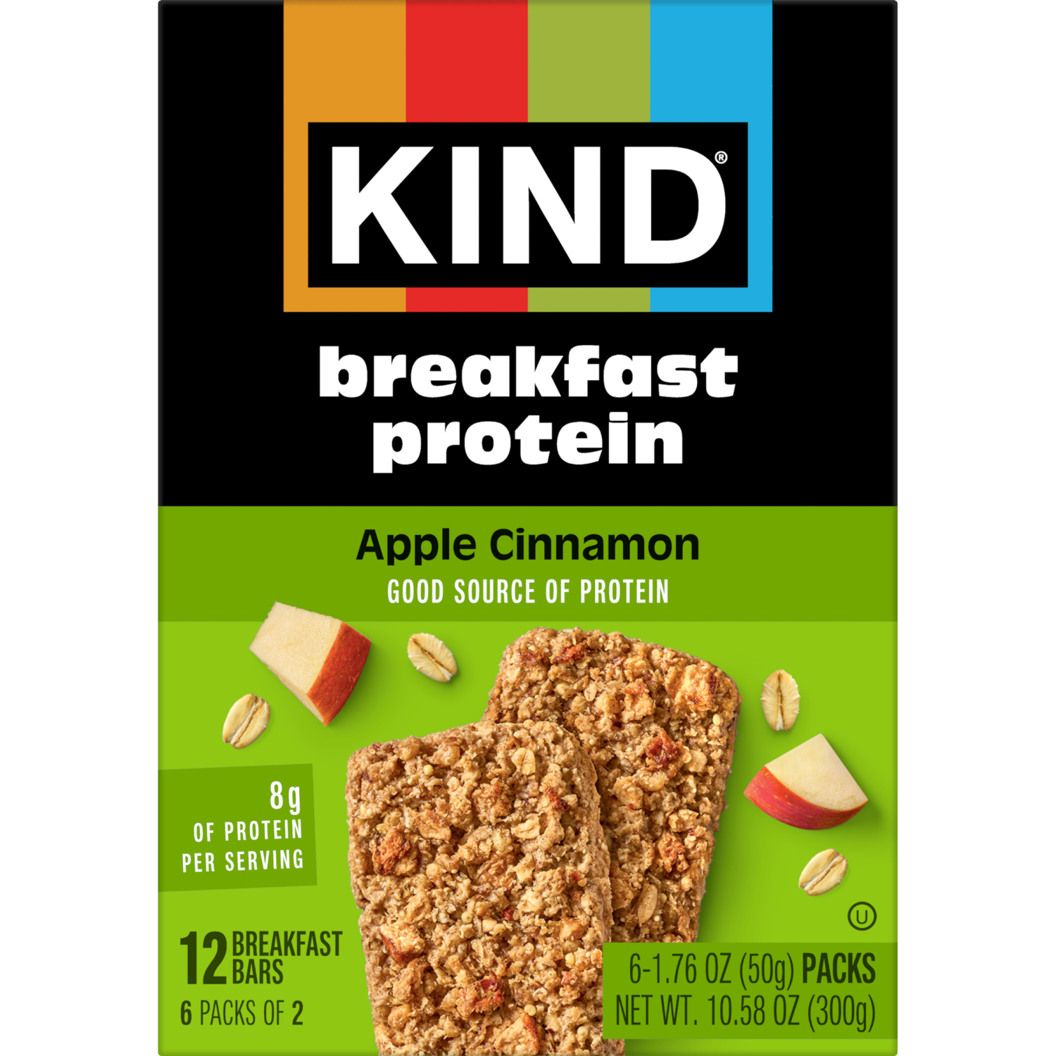 slide 2 of 7, KIND Protein Apple Cinnamon Breakfast Bars 6 - 1.76 oz Packs, 6 ct