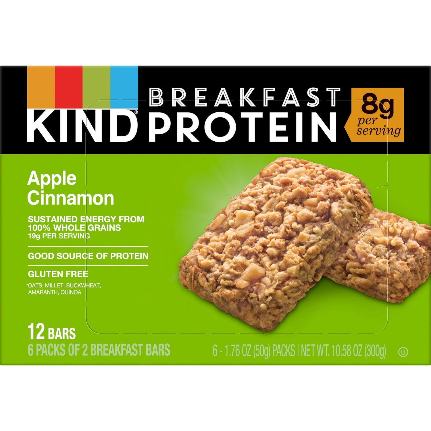 slide 2 of 7, KIND Protein Apple Cinnamon Breakfast Bars 6 - 1.76 oz Packs, 6 ct
