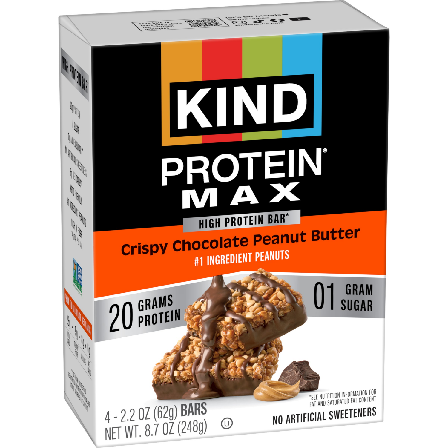 slide 5 of 6, KIND Protein® MAX Crispy Chocolate Peanut Butter Bars, 4 ct; 2.2 oz