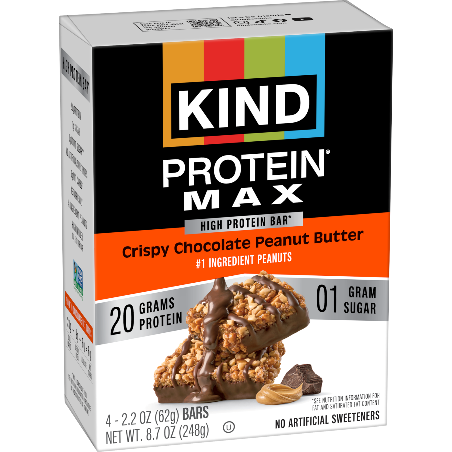 slide 5 of 6, KIND Protein® MAX Crispy Chocolate Peanut Butter Bars, 4 ct; 2.2 oz