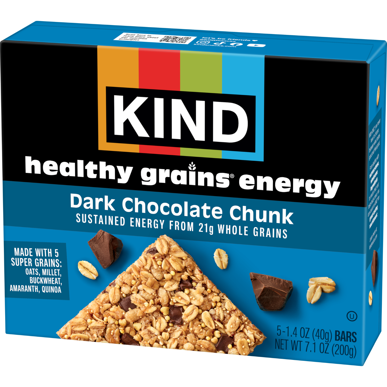 slide 6 of 6, Kind Healthy Grains Energy Bars - Dark Chocolate Chunk, 5 ct