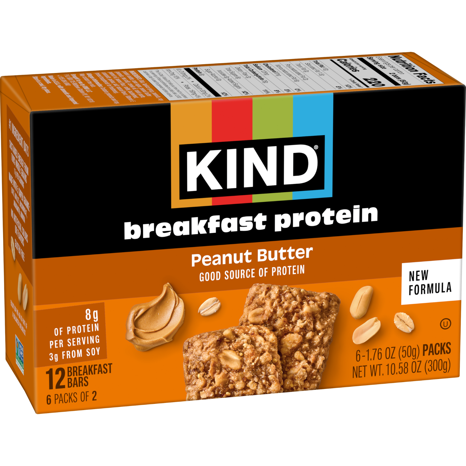 slide 6 of 8, Kind Breakfast Protein Peanut Butter Bars 6ct/1.76oz, 6 ct, 1.76 oz