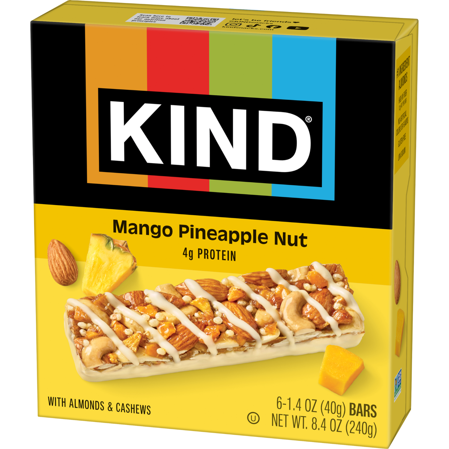 slide 6 of 6, Kind Nut Bar Mango Pineapple Nut 6ct, 6 ct