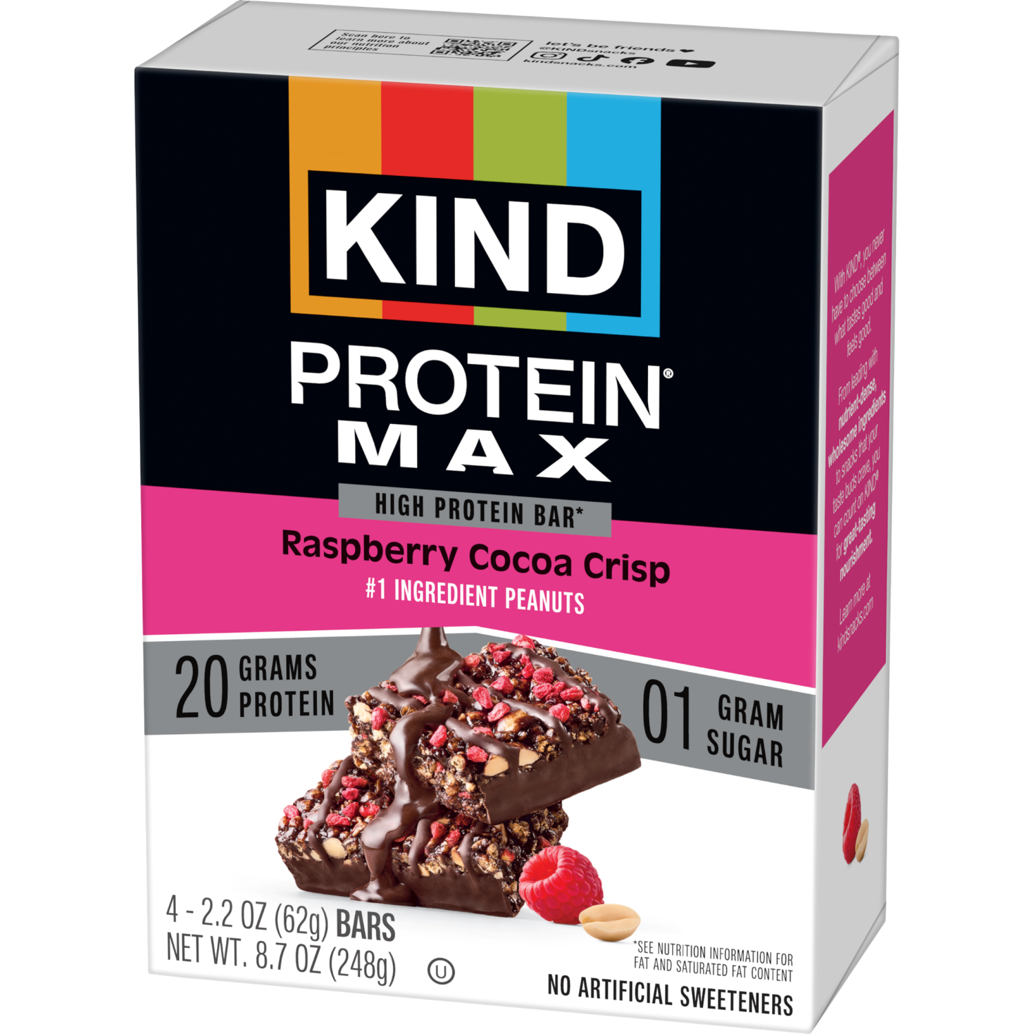 slide 6 of 6, Kind Protein Max Raspberry Cocoa Crisp - 4 ct, 4 ct