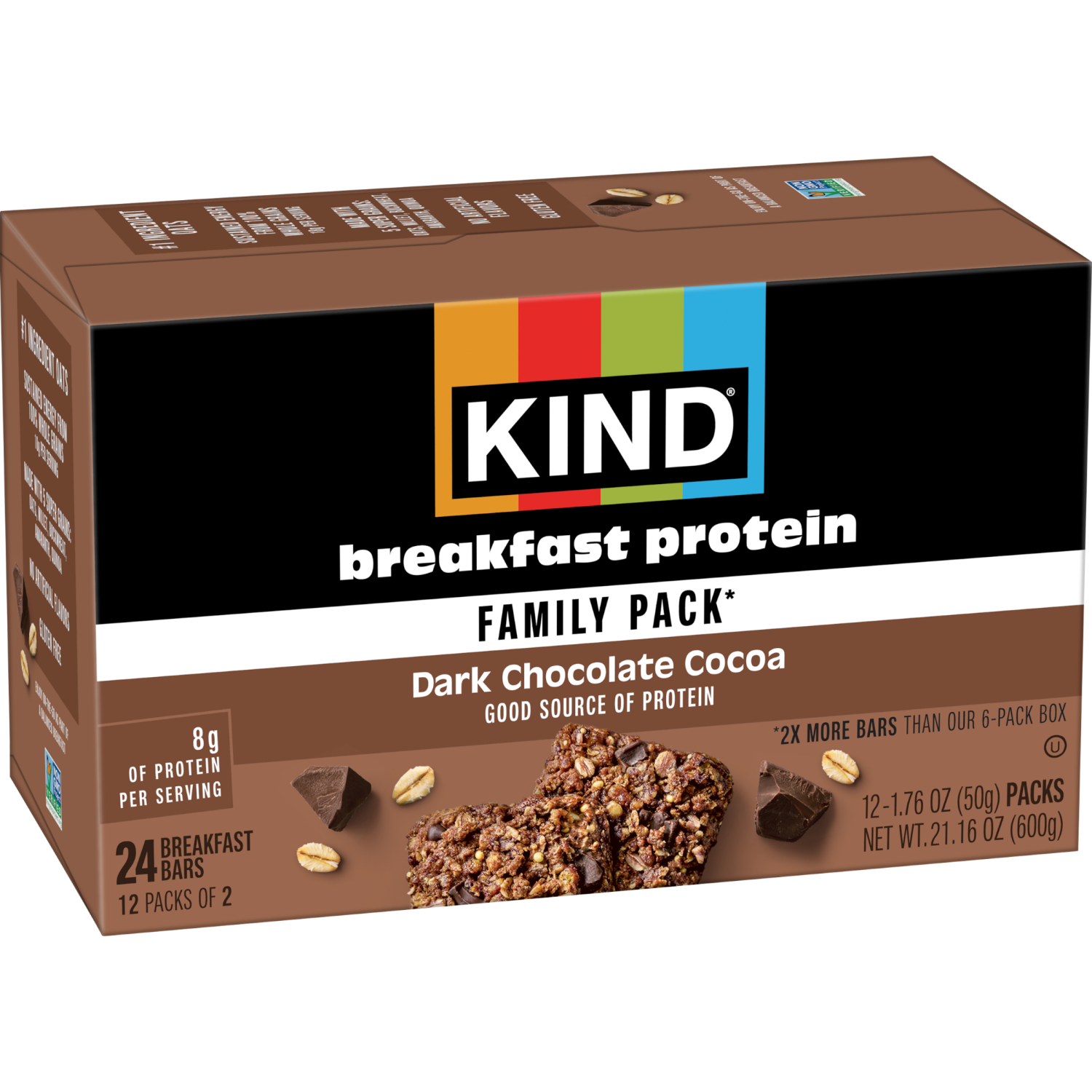slide 5 of 6, Kind Breakfast Protein Dark Chocolate Cocoa Vp, 12/21.2 oz