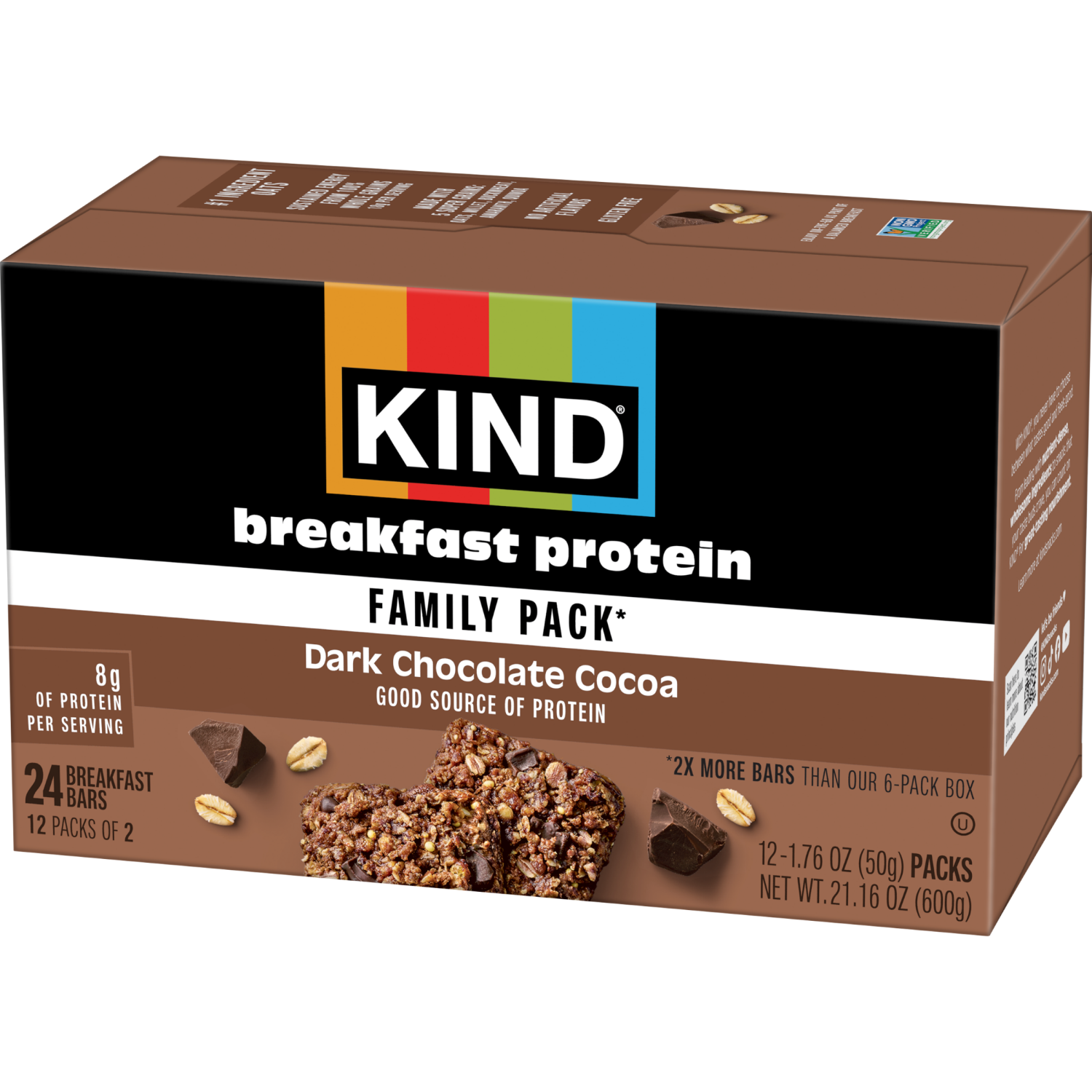 slide 6 of 6, Kind Breakfast Protein Dark Chocolate Cocoa Vp, 12/21.2 oz